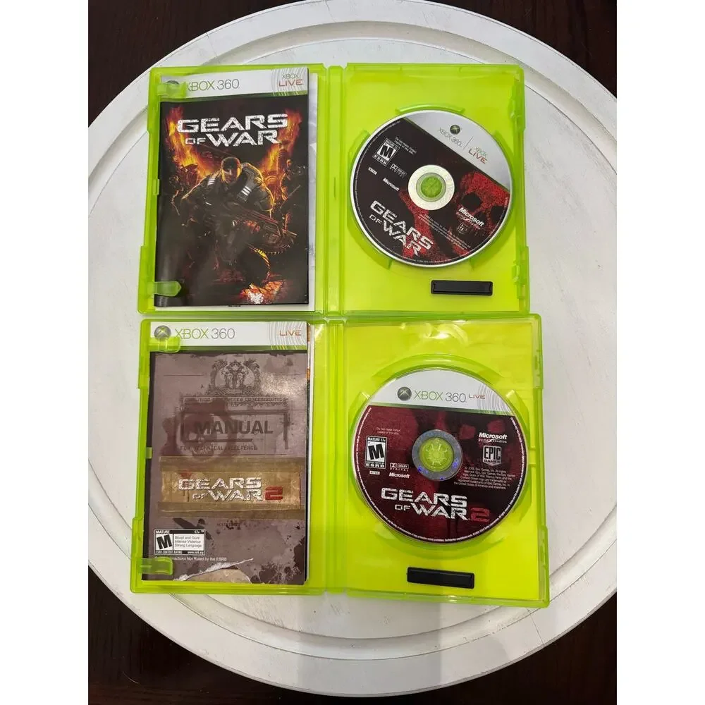 Gears of War & Gears of War 2 (Xbox 360) Complete tested and CDs in good cond.